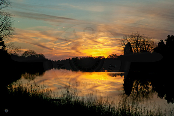 Sunset over Boone Creek in Oxford, MD
