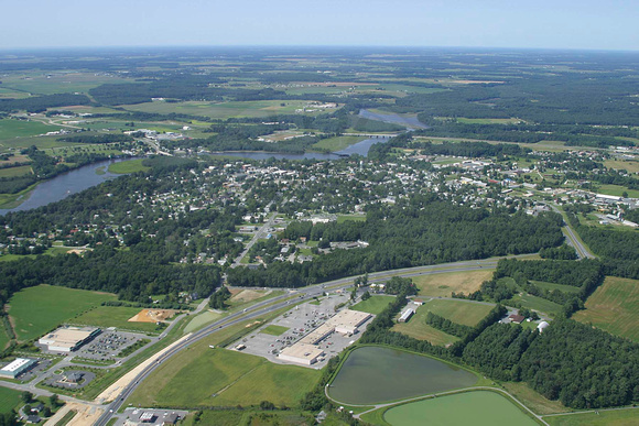 Aerial View of Denton, Md on the Choptank River