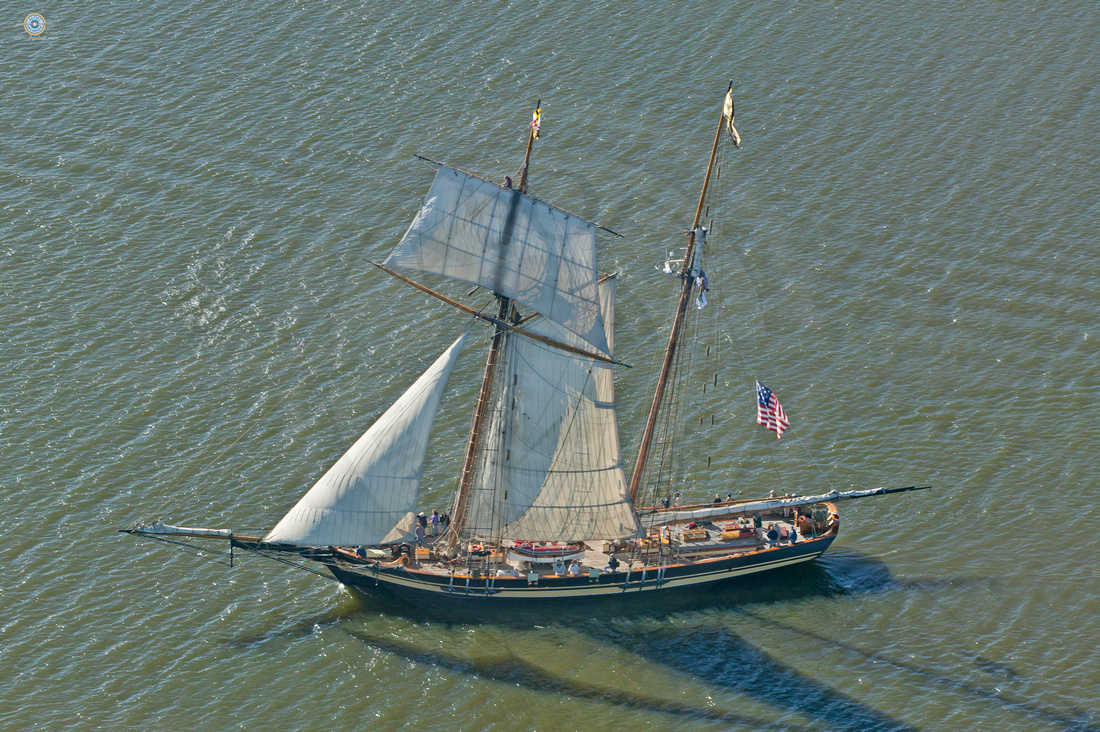 Pride of Baltimore 2 underway on the Chesapeake Bay