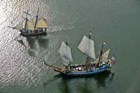 Kalmar Nyckel and the Sultana Underway