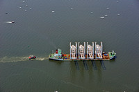 Neo-Panamax cranes under Bay Bridge